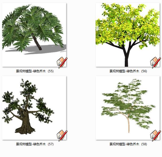 景观树模型-绿色乔木(1)