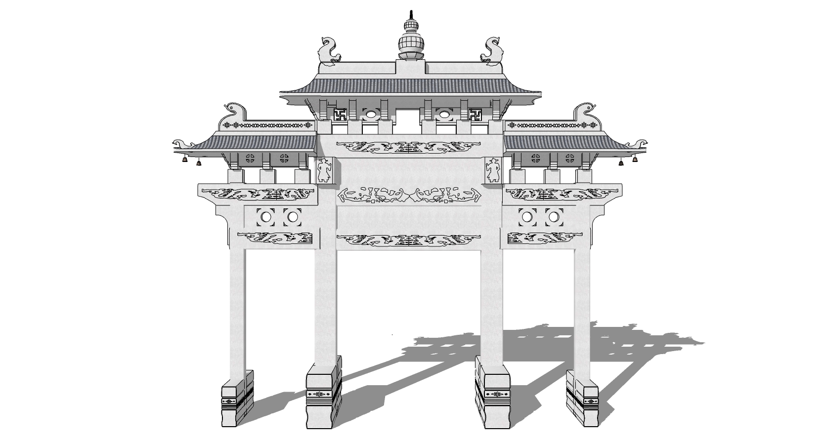 中式古建牌坊牌楼 (59)