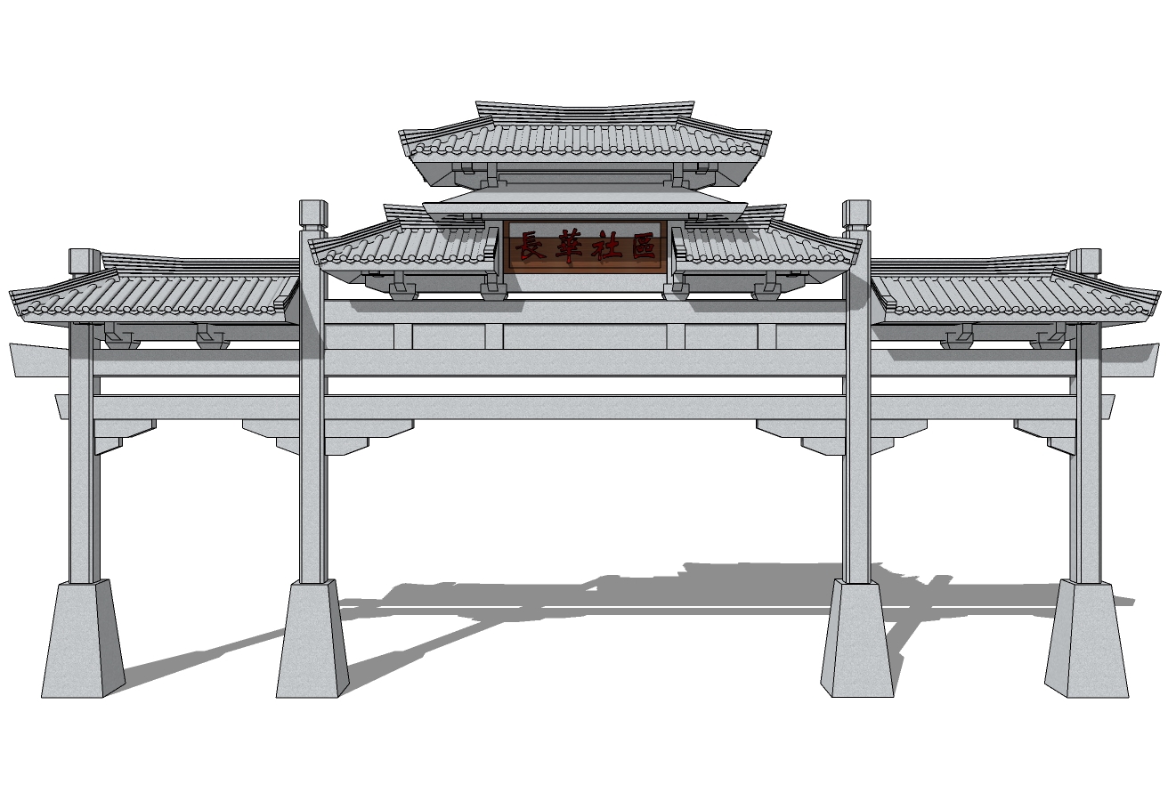 中式古建牌坊牌楼