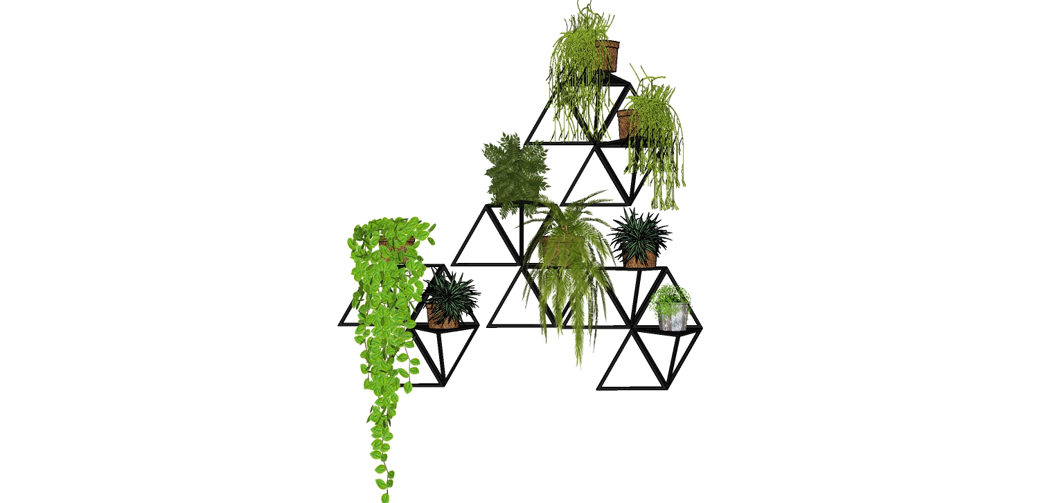 SU吊挂植物吊篮花艺草图模型 (27)