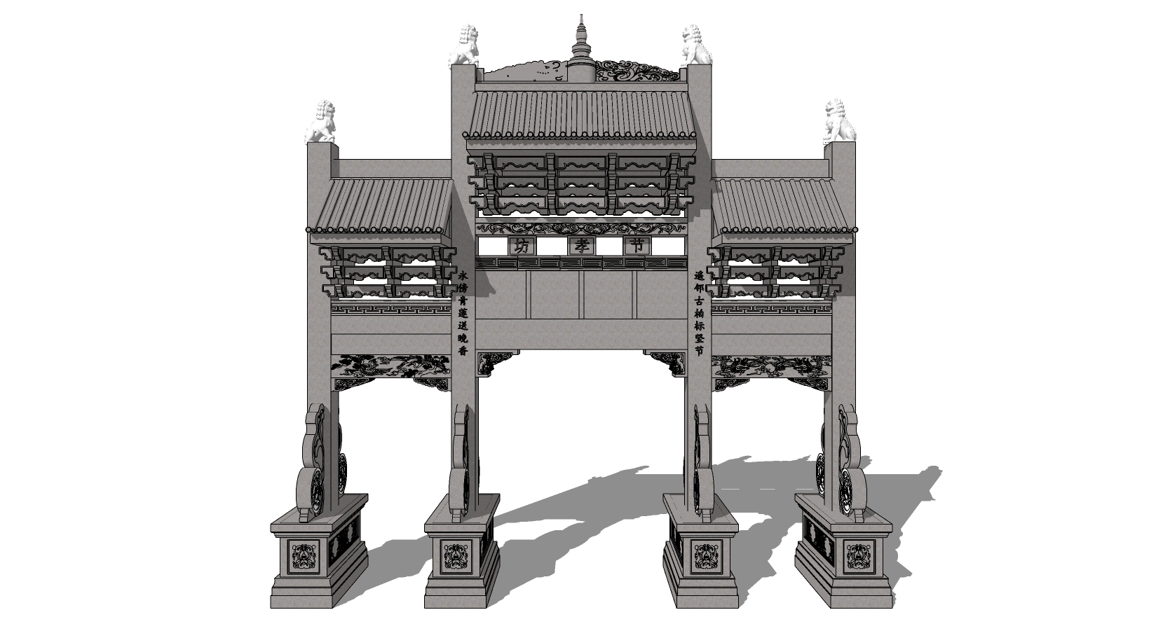 中式古建牌坊牌楼 (38)