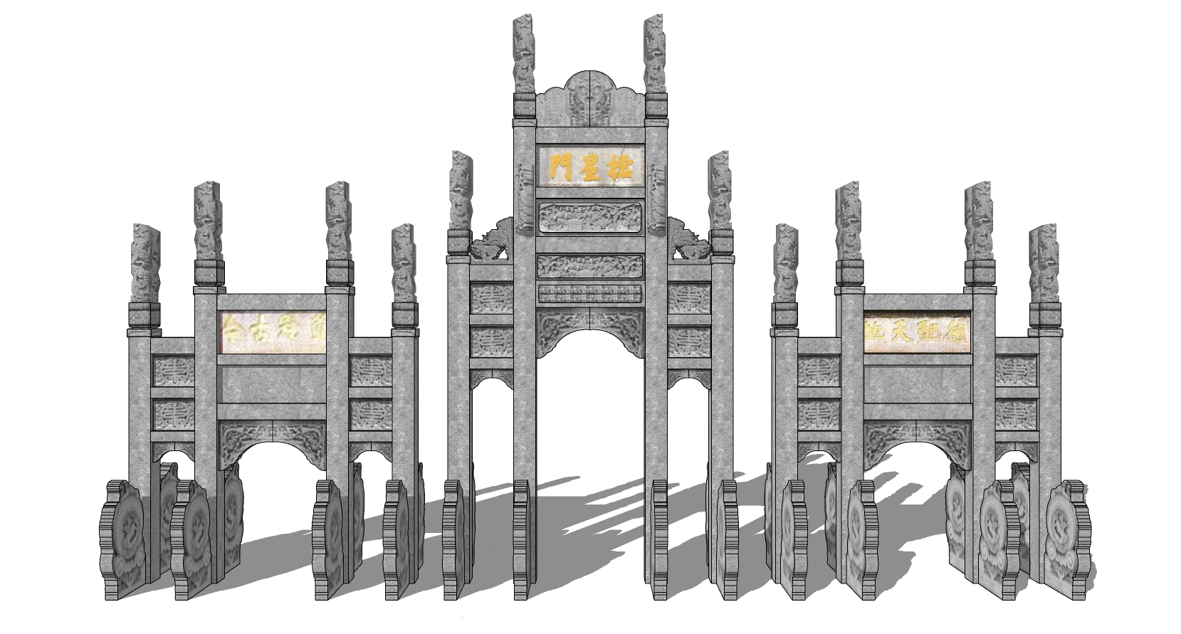 中式古建牌坊牌楼 (29)