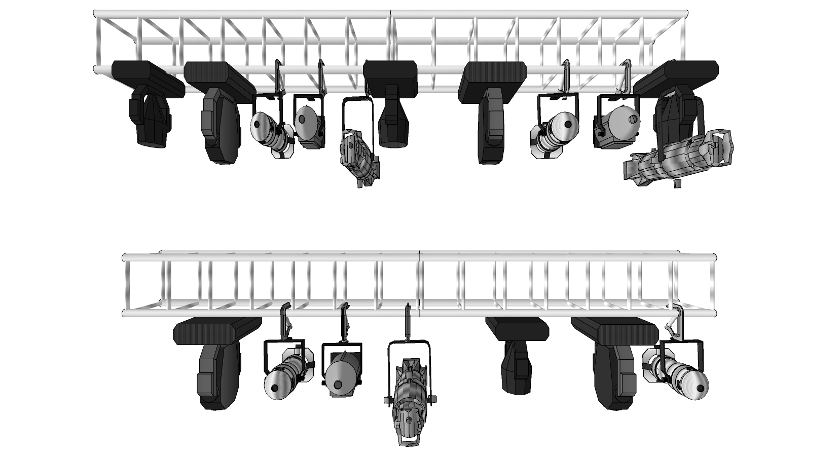 30筒灯射灯轨道射灯斗胆灯舞台射灯SketchUp草图模型下载