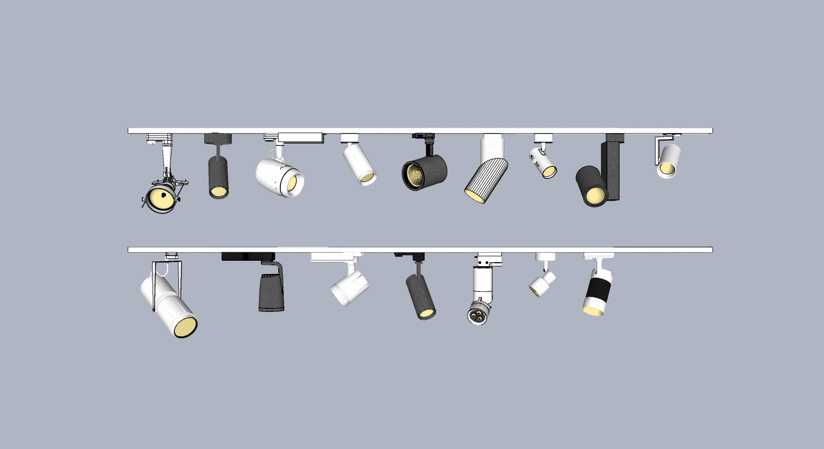05射灯轨道射灯舞台射灯SketchUp草图模型下载