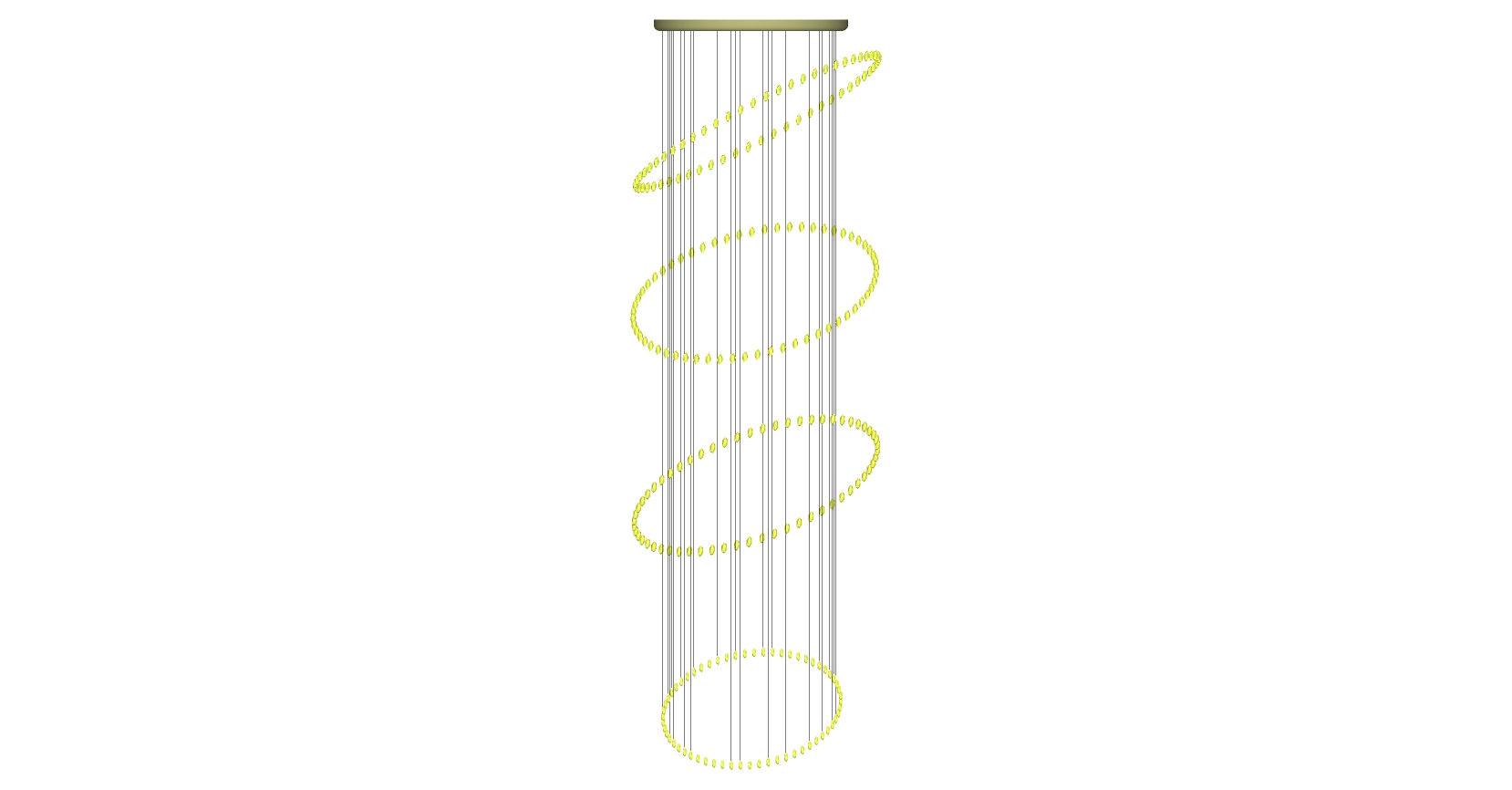 17现代轻奢简欧式大堂楼梯间大型螺旋形状金属水晶吊灯吸顶灯SketchUp草图模型下载