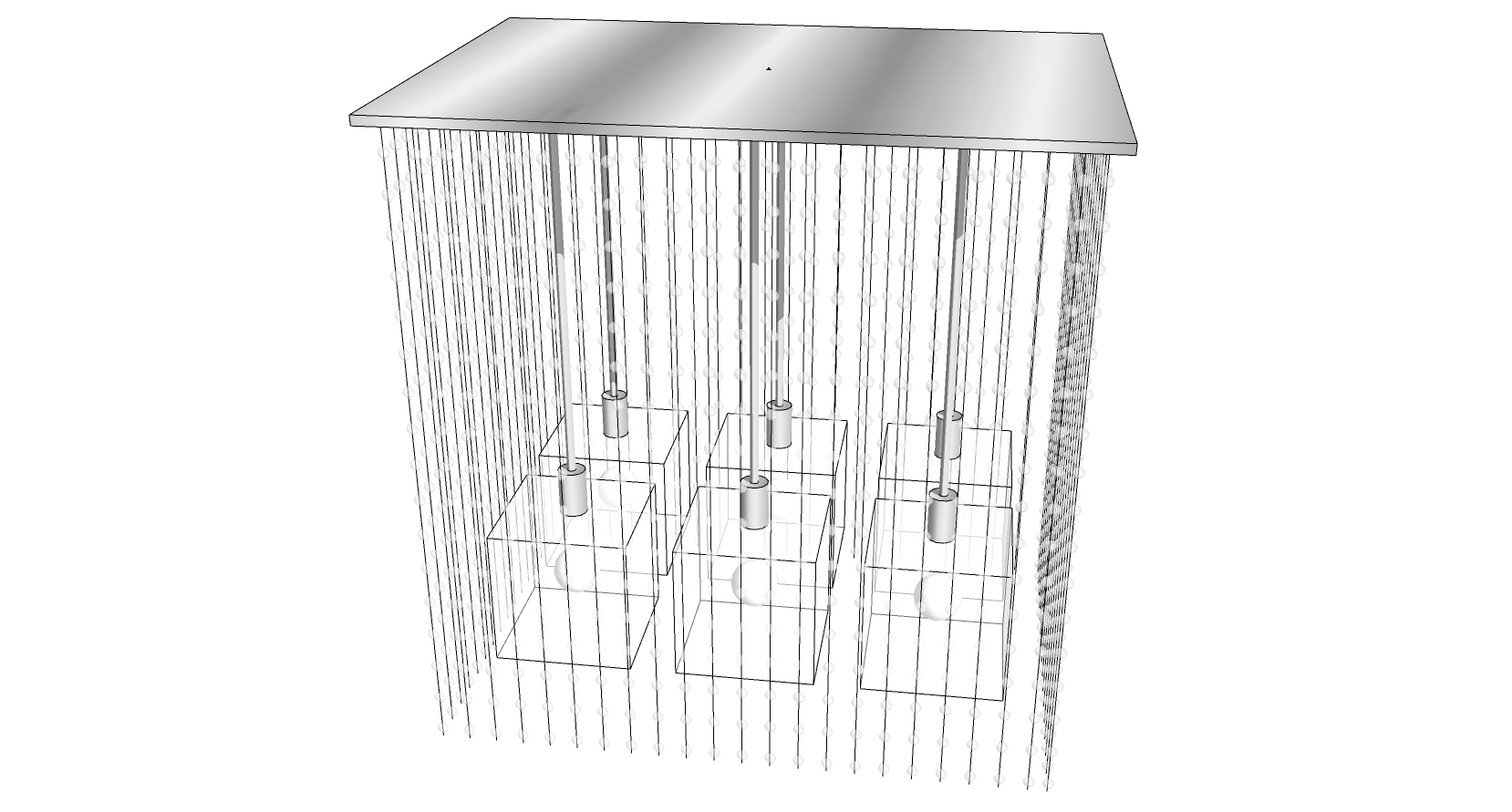 3现代金属水晶灯泡吊灯 吸顶灯SketchUp草图模型下载