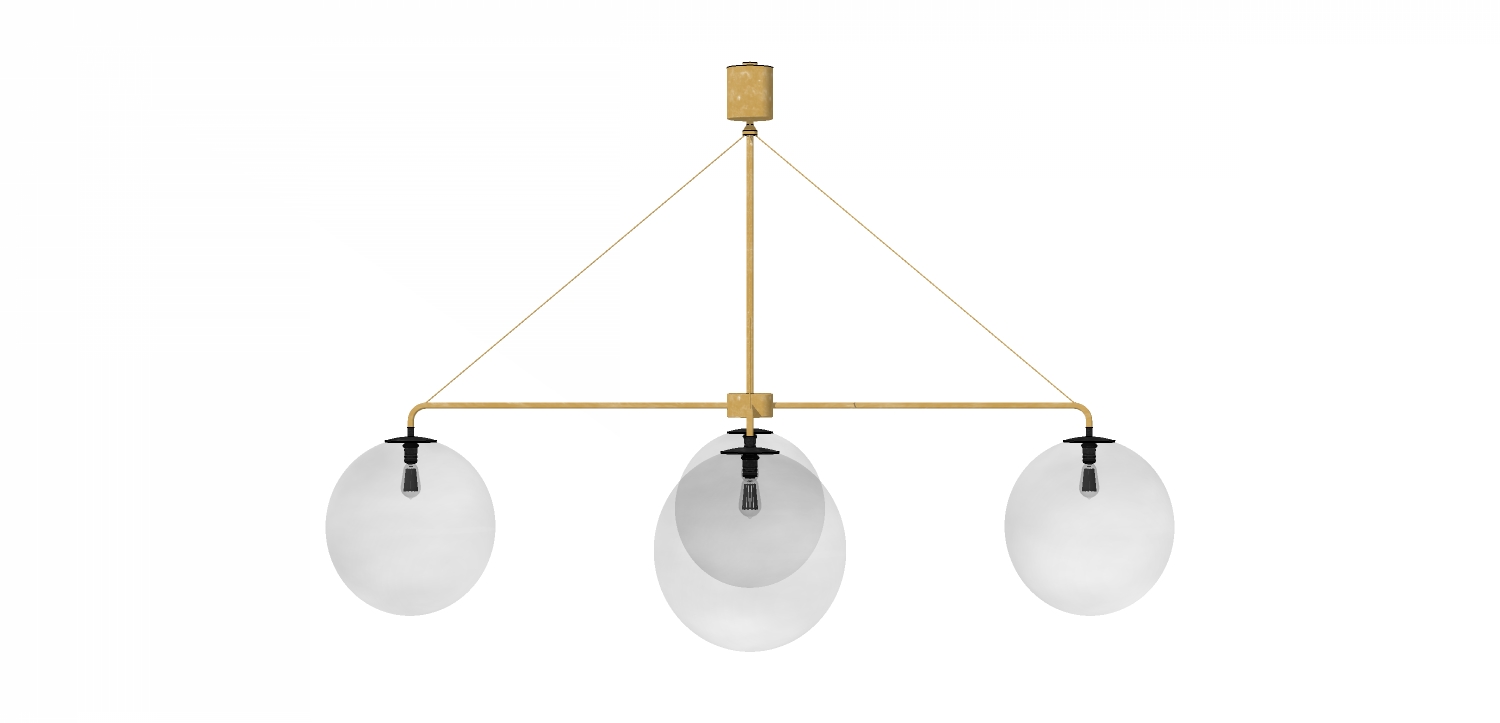 现代工业风玻璃球吊灯草图sketchUp模型下载 a (8)(1)