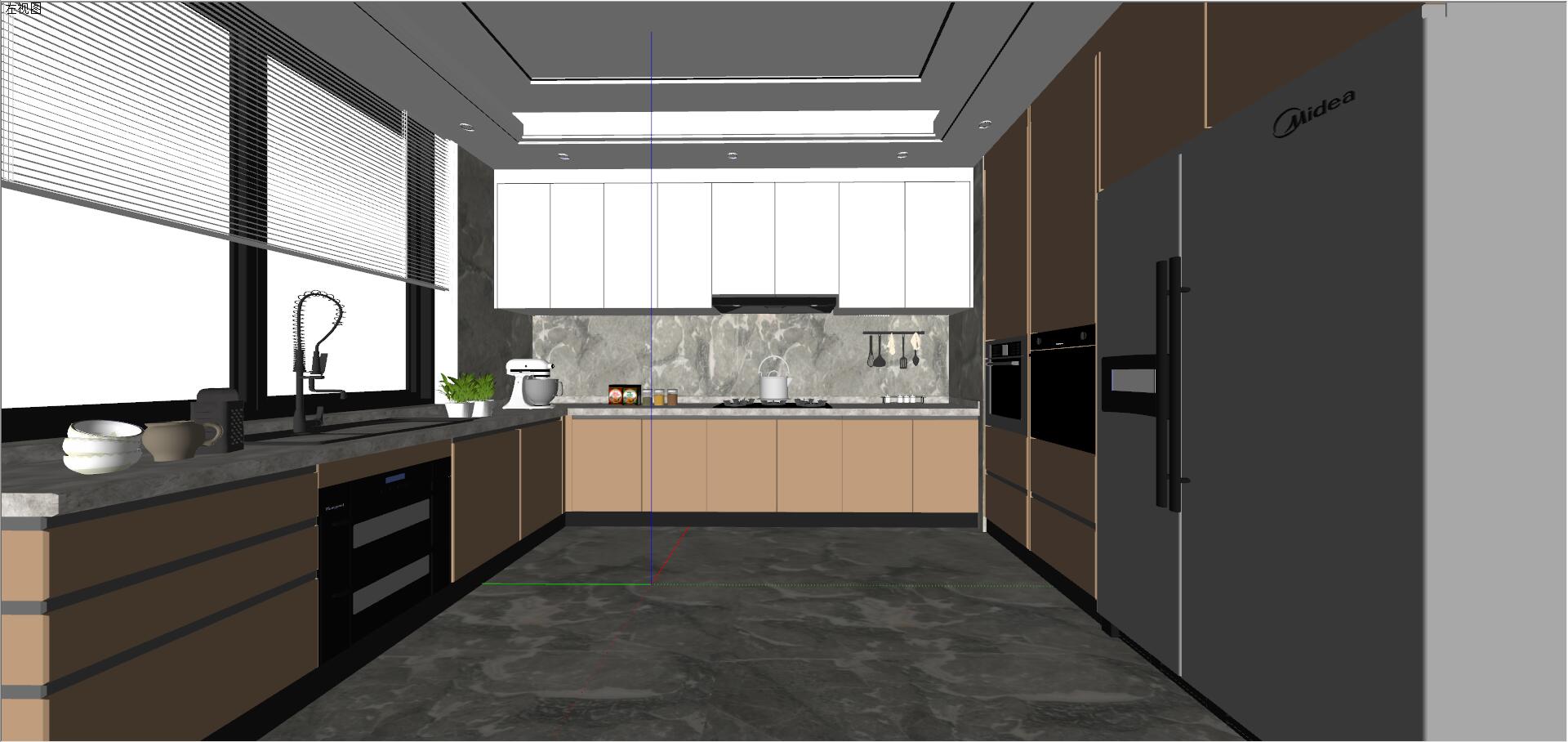 11现代简约厨房厨房用品组合sketchup草图模型下载(1)