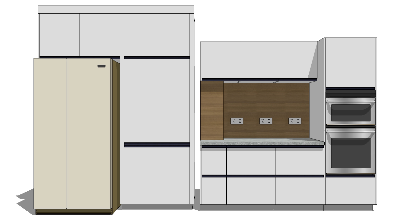 (17)现代厨房橱柜厨具水槽sketchup草图模型下载