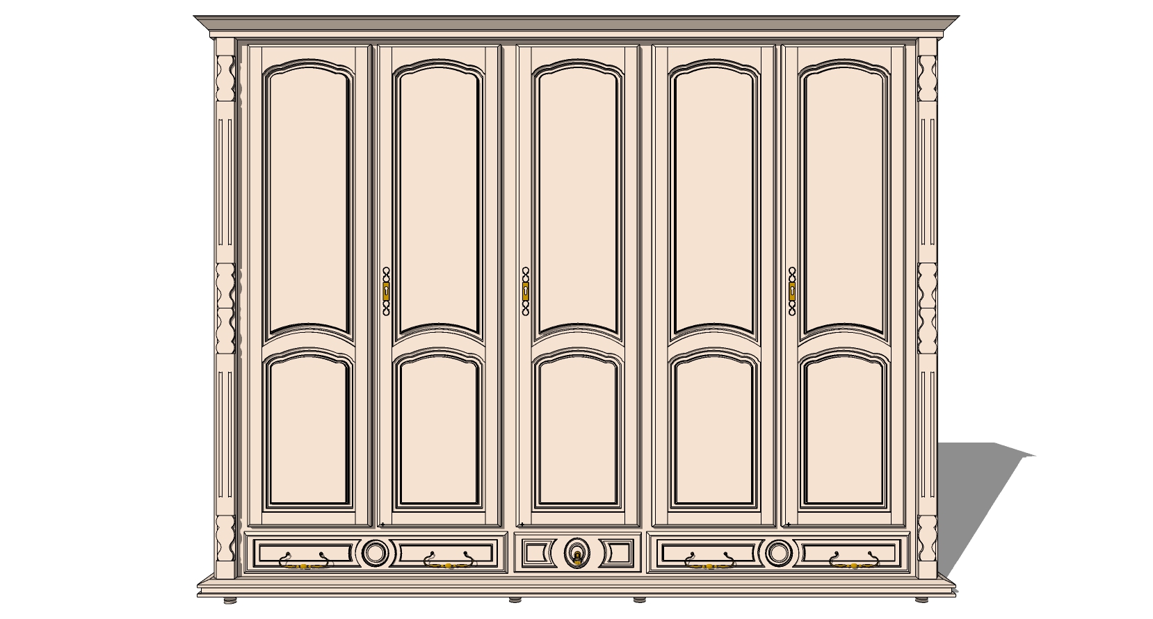 12欧式法式美式雕花橱柜衣柜储物柜sketchup草图模型下载(1)