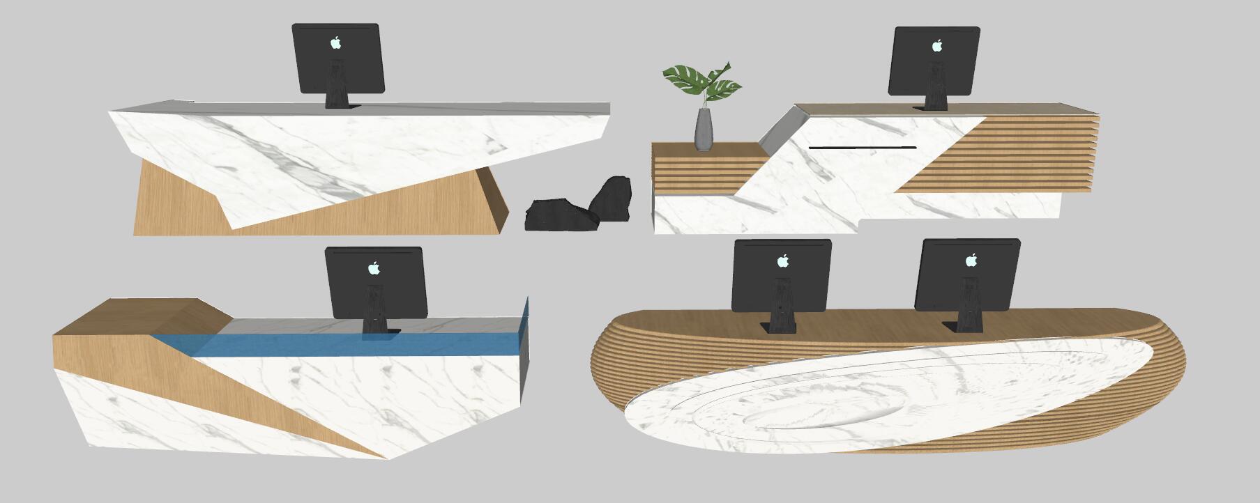 前台接待台sketchup草图模型下载(1)