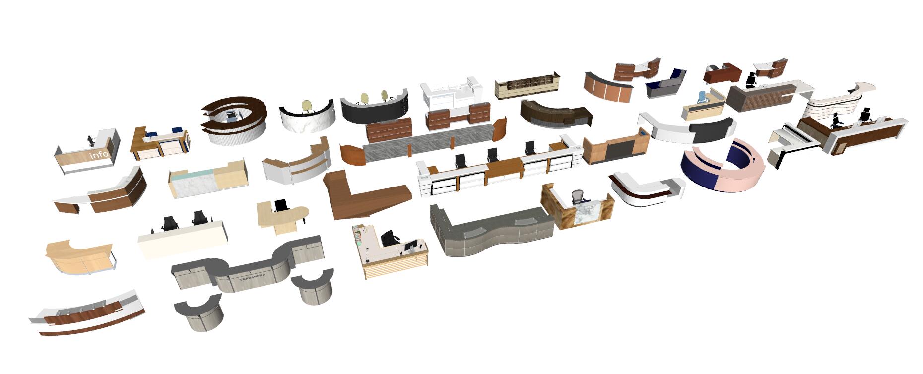 接待台sketchup草图模型下载(1)