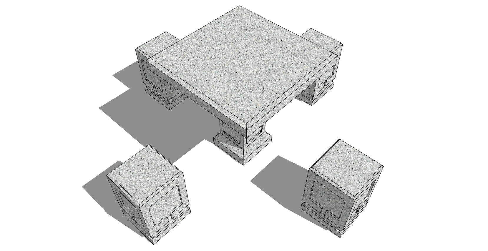石制茶几sketchup草图模型下载(1)