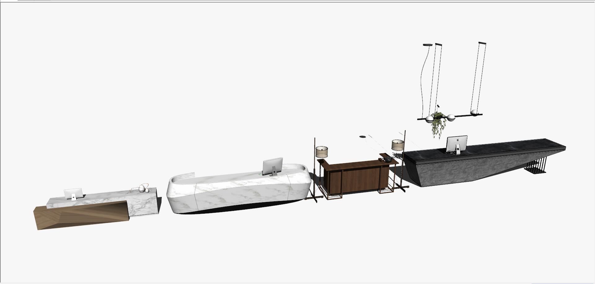 接待前台sketchup草图模型下载(1)
