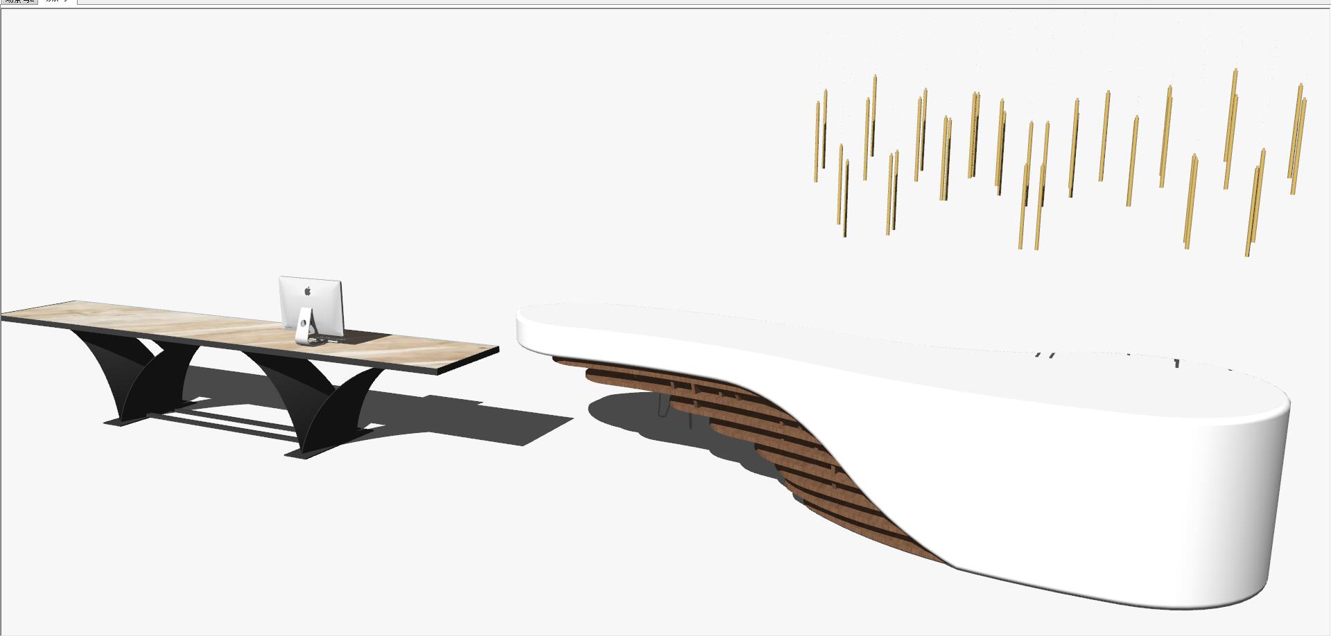 接待前台sketchup草图模型下载(1)