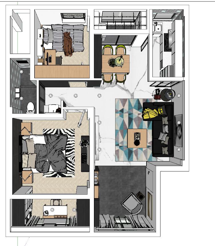 家居空间sketchup草图模型下载