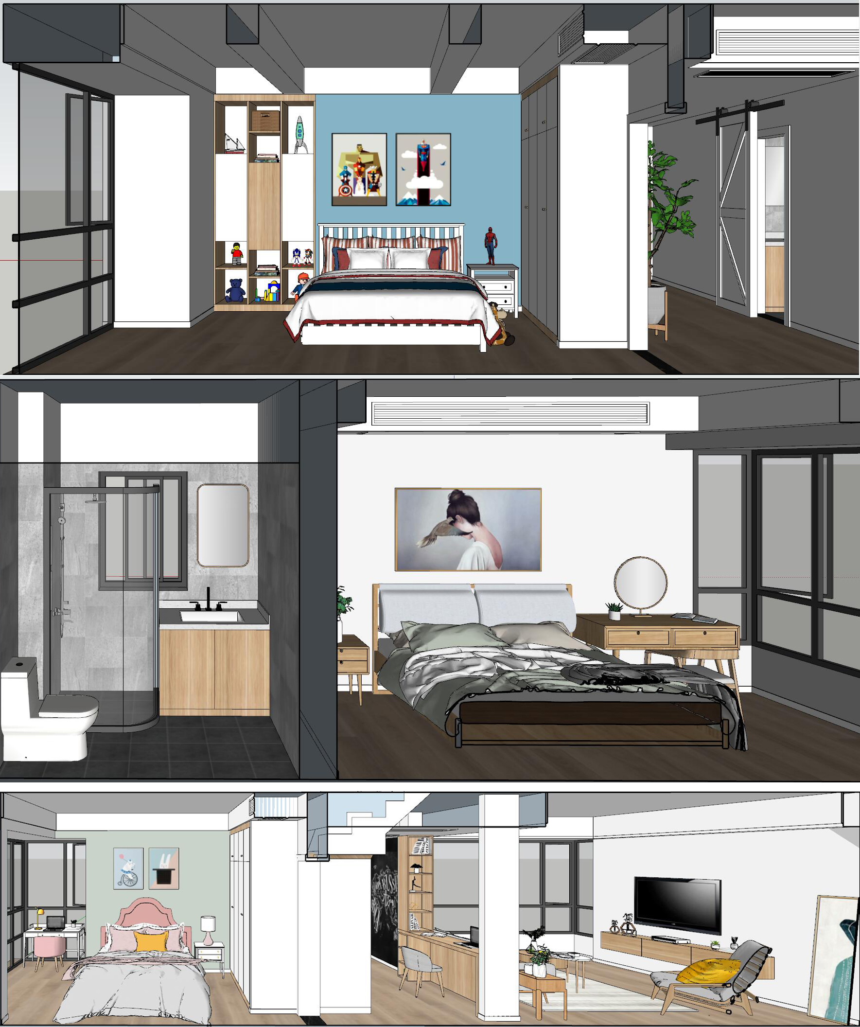 整体方案sketchup草图模型下载(1)