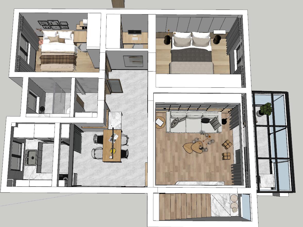 家居空间sketchup草图模型下载(1)