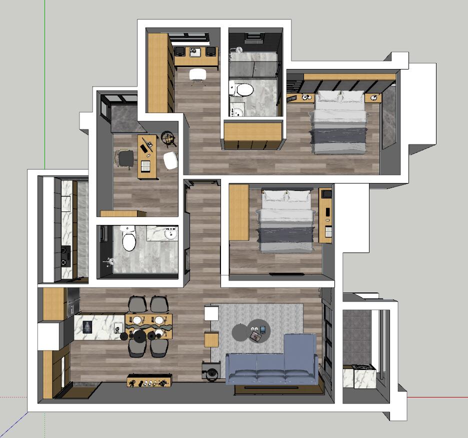 整体方案sketchup草图模型下载(1)