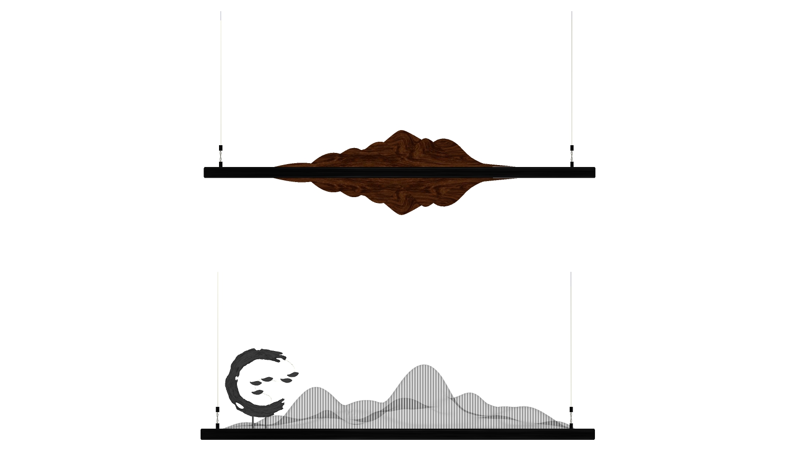 禅意吊灯sketchup草图模型下载(1)