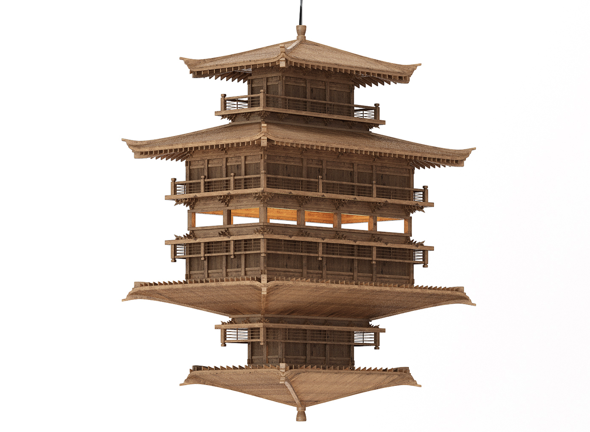 Z04-0305古代建筑吊灯(1)