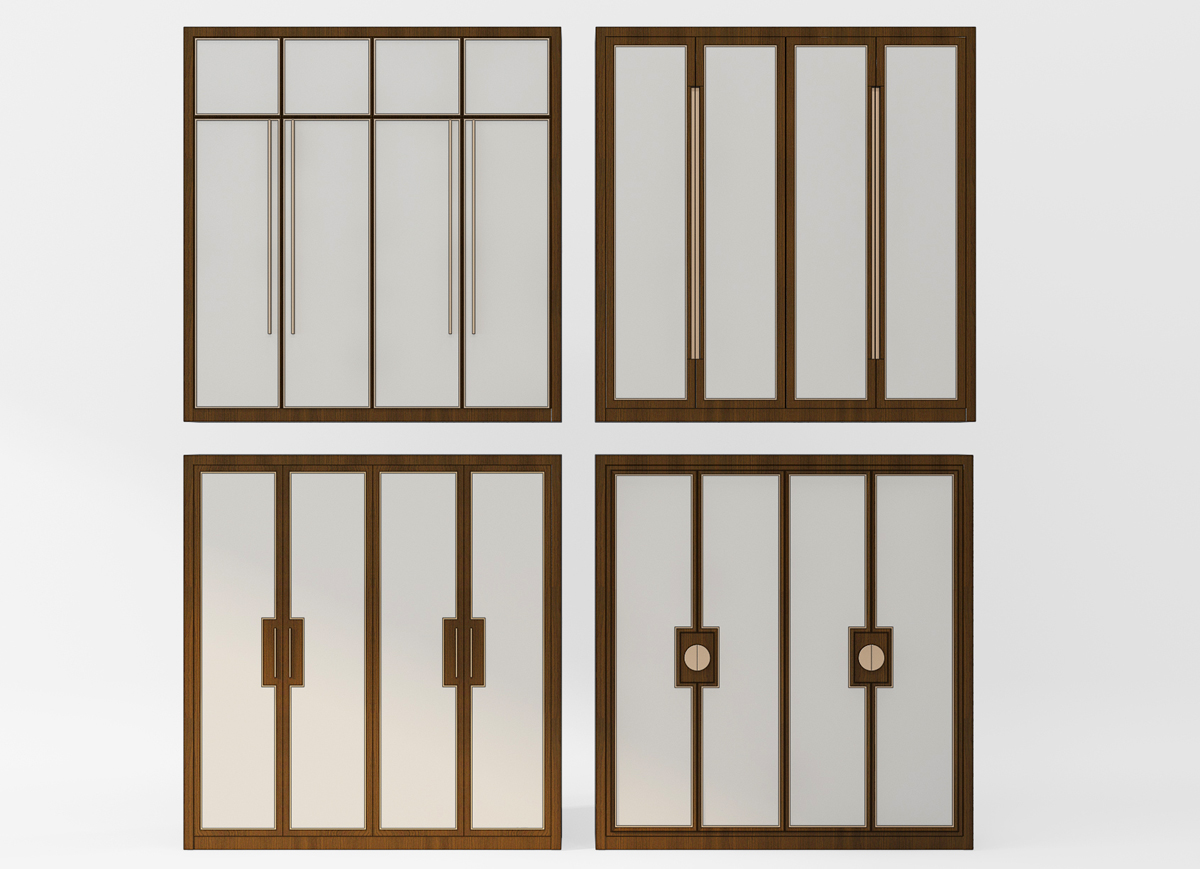 Z21-0313新中式衣柜门板组合