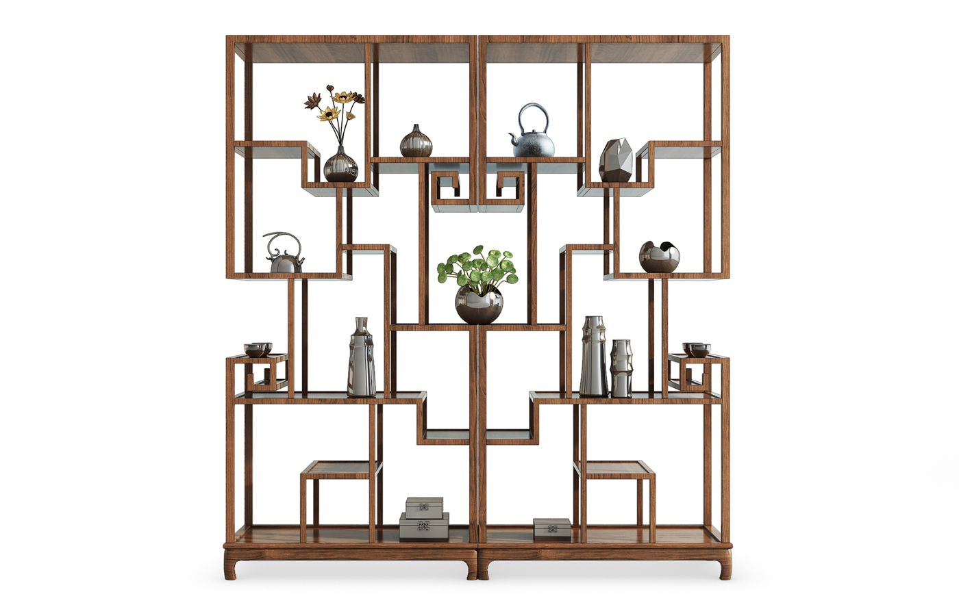 H12-0929新中式装饰柜博古架组合(1)