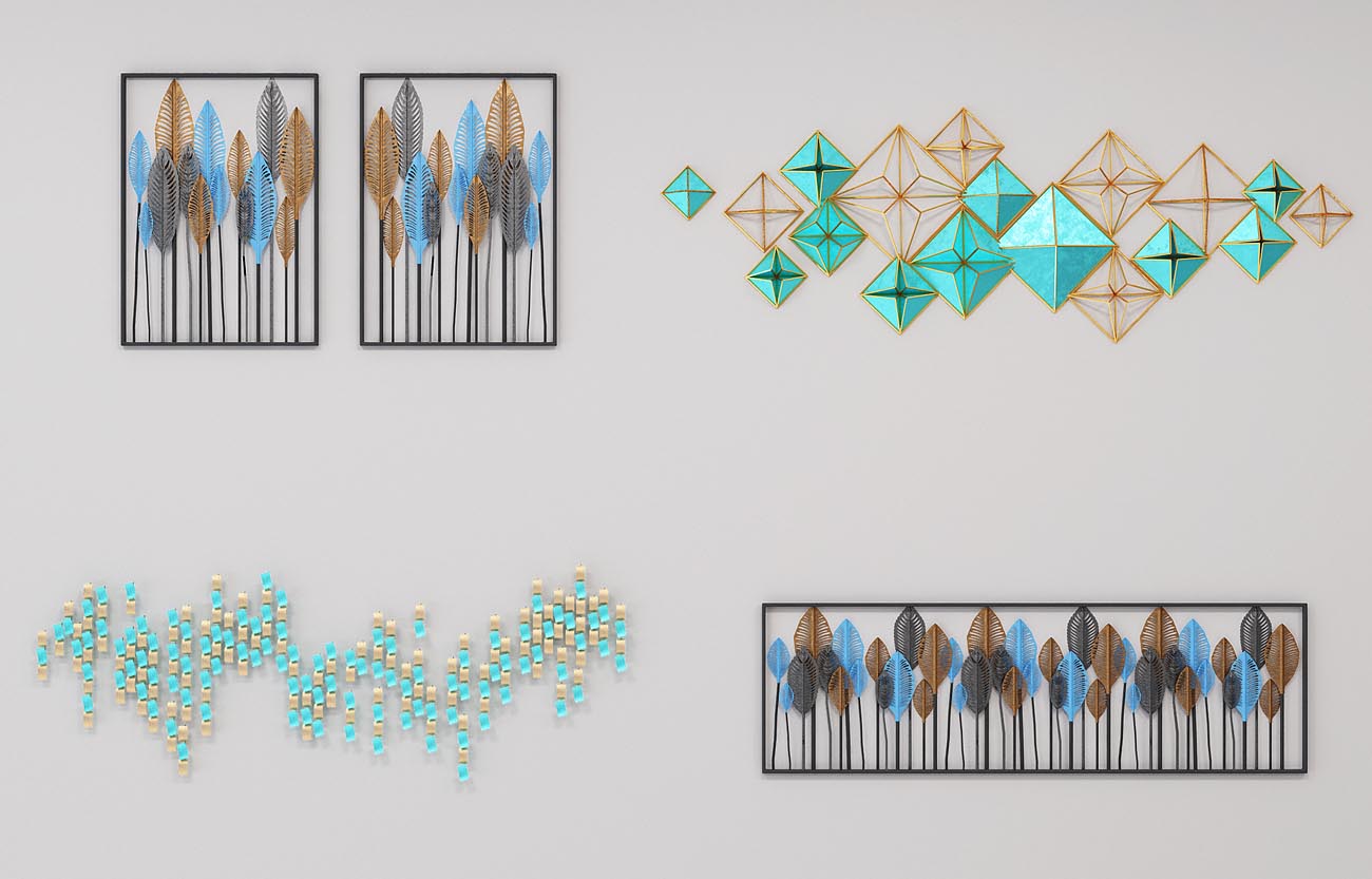 H02-0507现代背景墙羽毛装饰挂饰挂件(1)