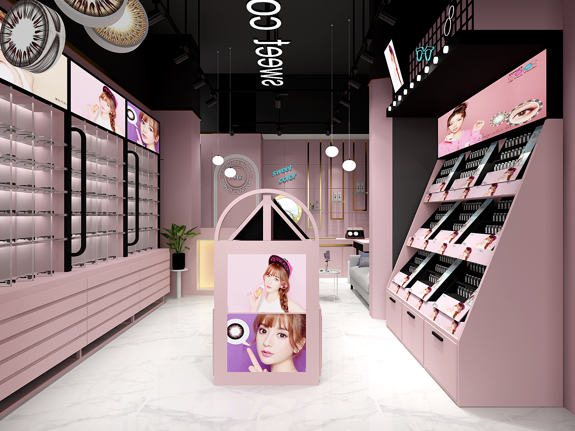 Z02-0716现代化妆品精油眼镜专卖店3d模型下载(1)