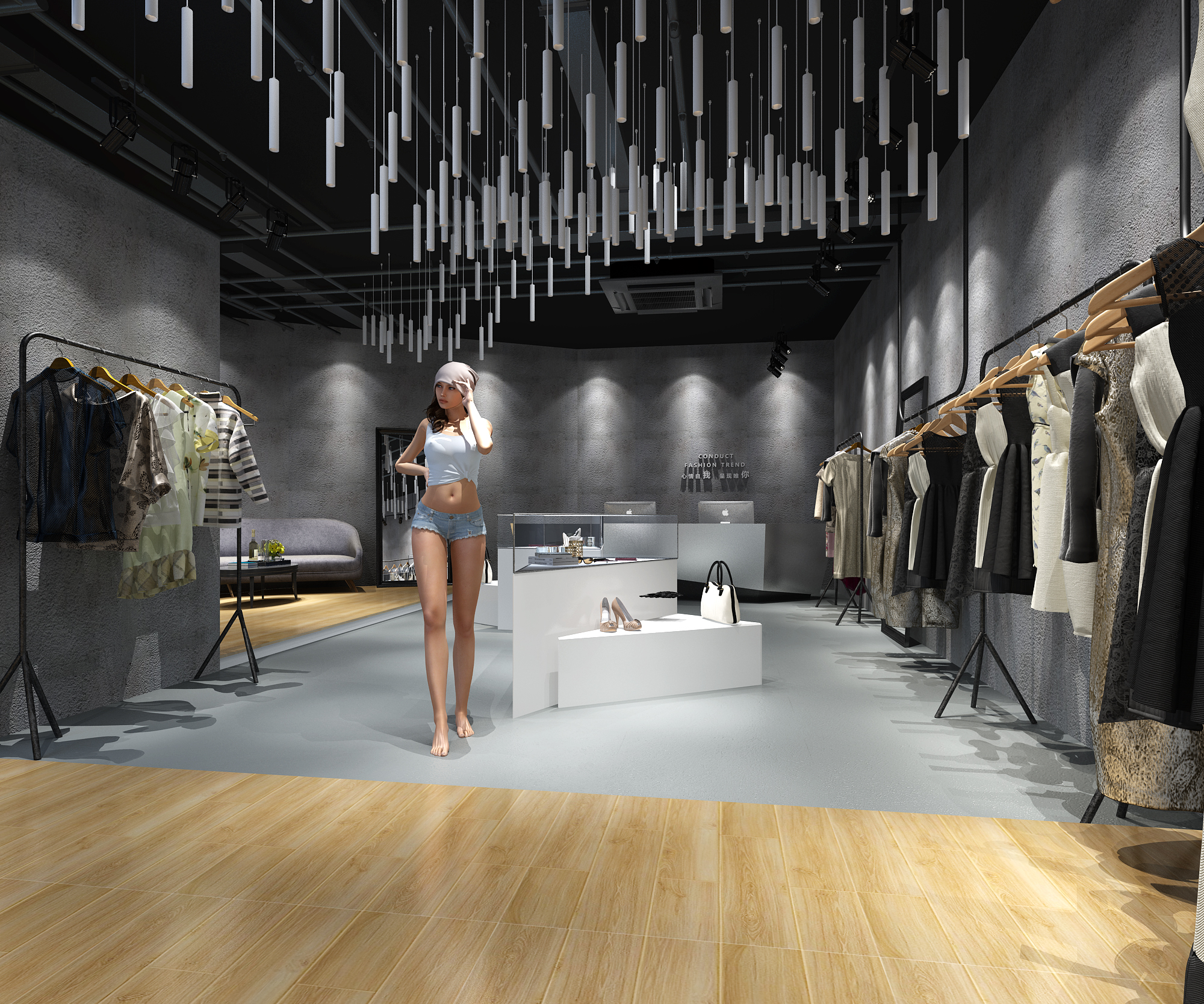 女装服装专卖店3d模型下载