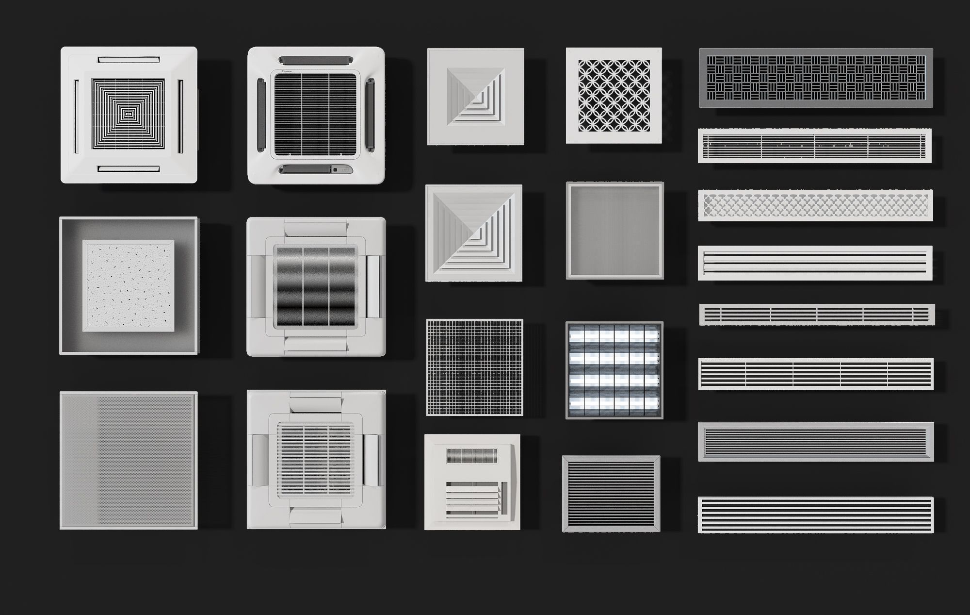 空调风口换气扇3d模型下载(1)