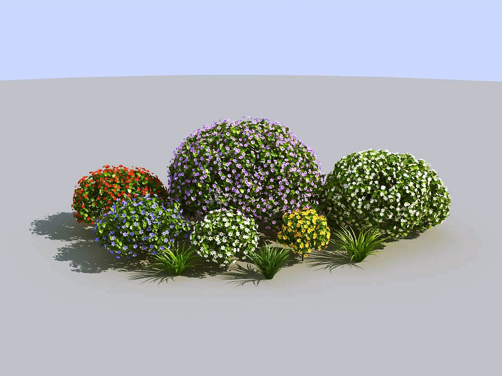 021景观植物树花团花草绿植灌木3d模型下载
