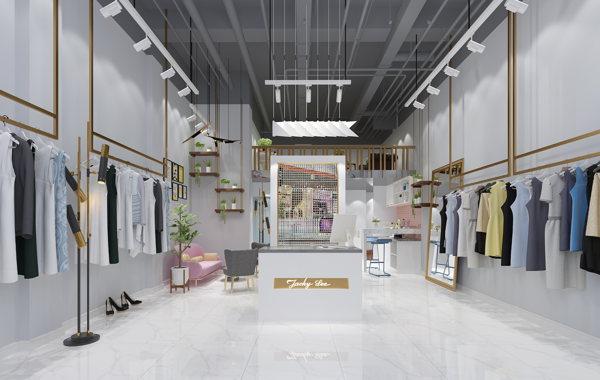 女装服装专卖店3d模型下载(1)