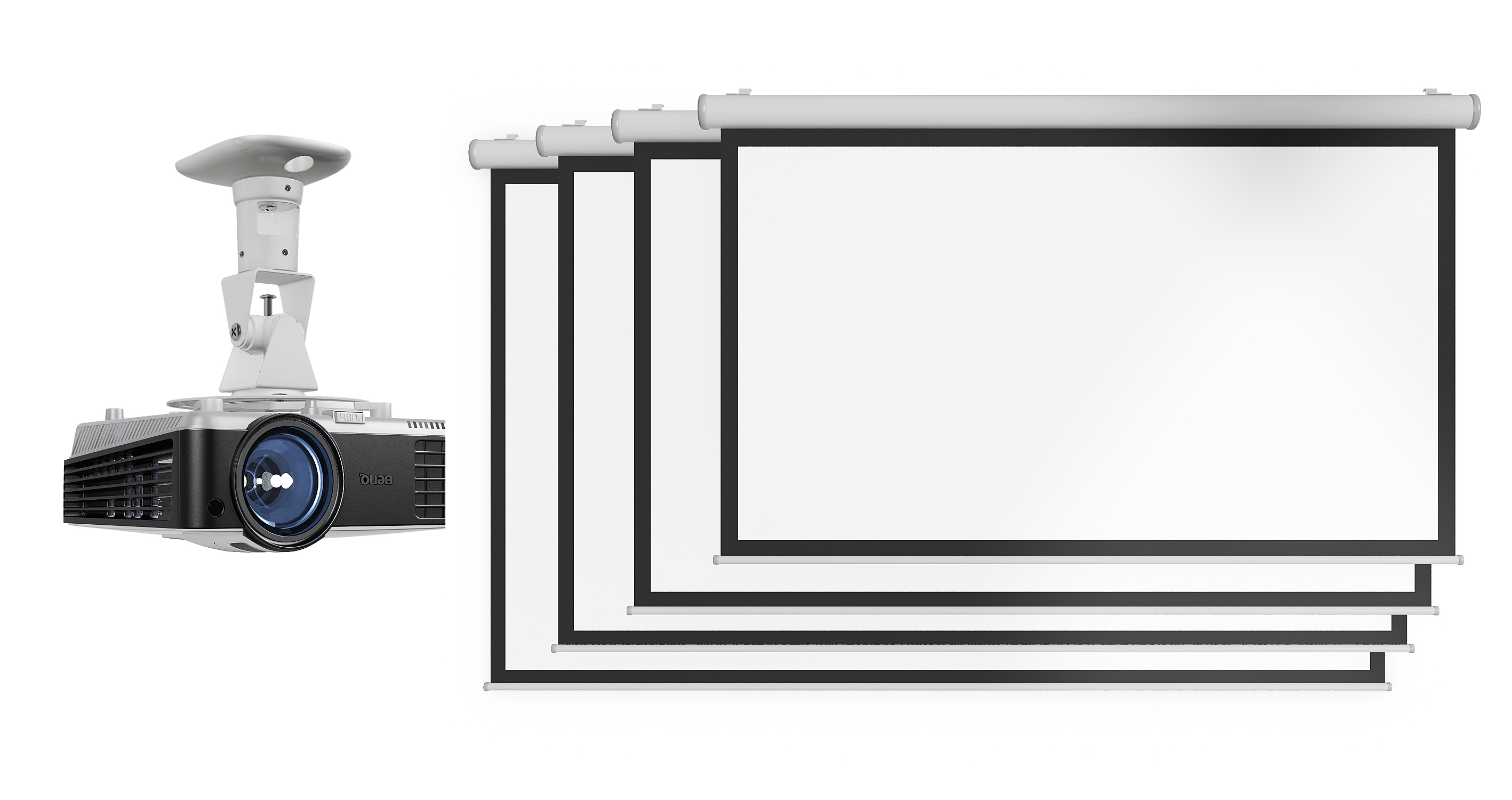 投影仪幕布组合3d模型下载