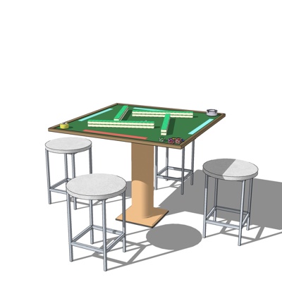 现代麻将台免费su模型(1)