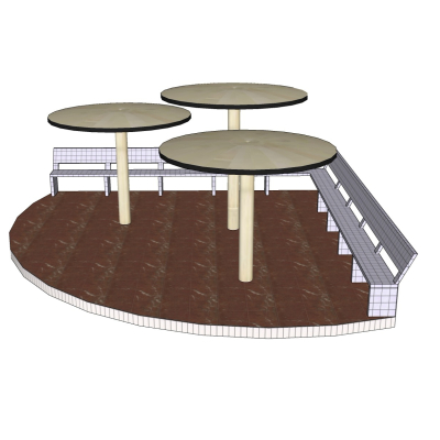 现代户外桌椅免费su模型(1)