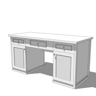 现代书桌免费su模型(1)