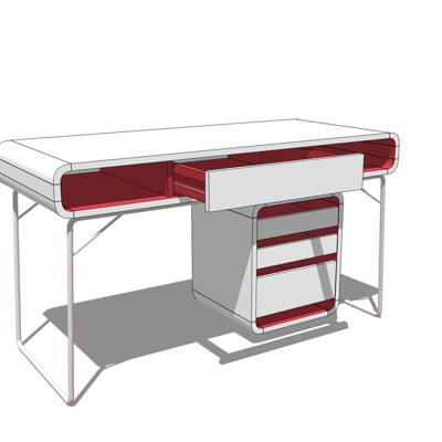 现代书桌免费su模型(1)