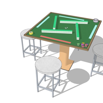 现代麻将桌免费su模型(1)