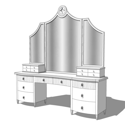 简欧梳妆台免费su模型(1)