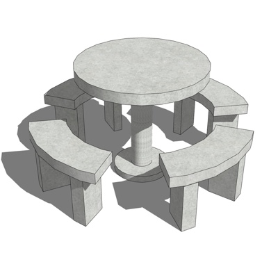 现代户外休闲桌椅免费su模型(1)