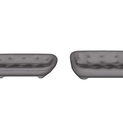 现代布艺休闲沙发免费su模型(1)