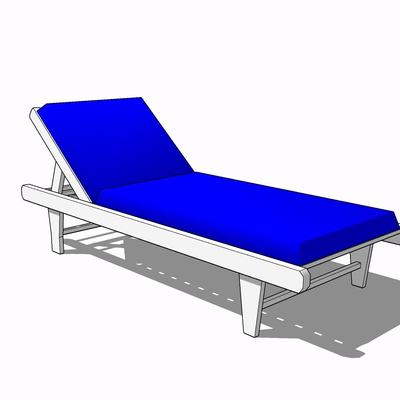 现代实木躺椅免费su模型(1)