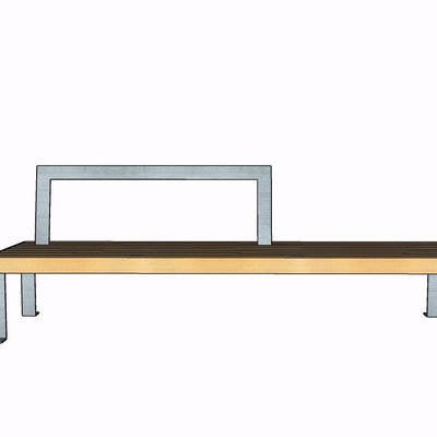 现代实木长椅免费su模型(1)