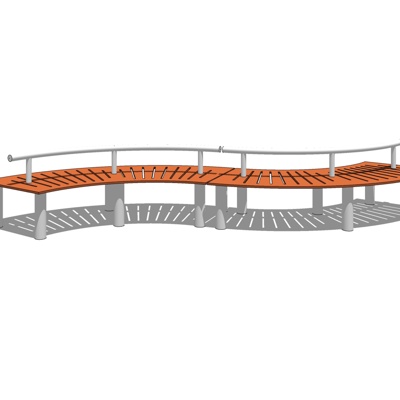 现代公园长椅免费su模型(1)