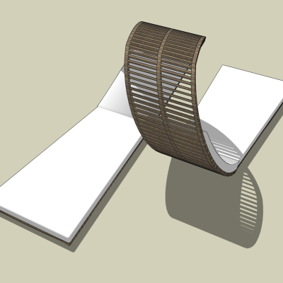 现代户外躺椅免费su模型(1)