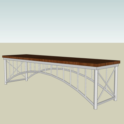 现代公园长凳免费su模型(1)