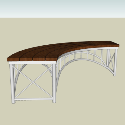 现代公园长凳免费su模型(1)