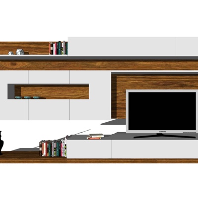 现代电视柜免费su模型(1)