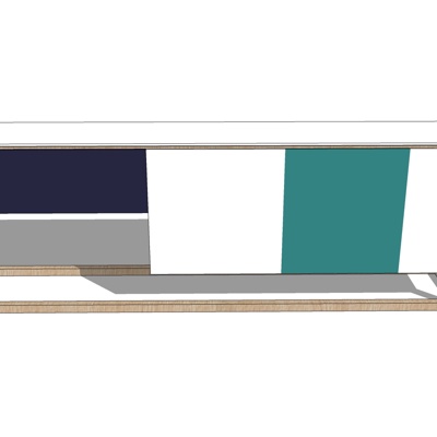 现代实木电视柜免费su模型(1)